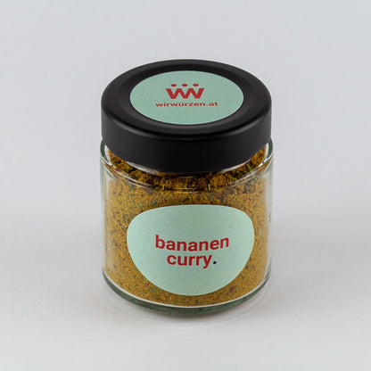 Bananen Curry 60 g Glas – aromatische asiatische Gewürzmischung mit Banane und Curry, ideal für Fleisch, Gemüse und Reisgerichte