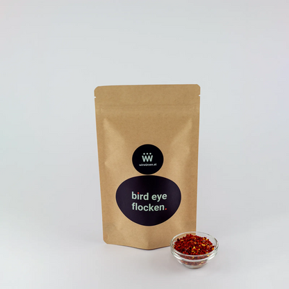 Bird Eye Chili Flocken 150g im Beutel – scharfe, rote Chiliflocken mit kräftigem Aroma