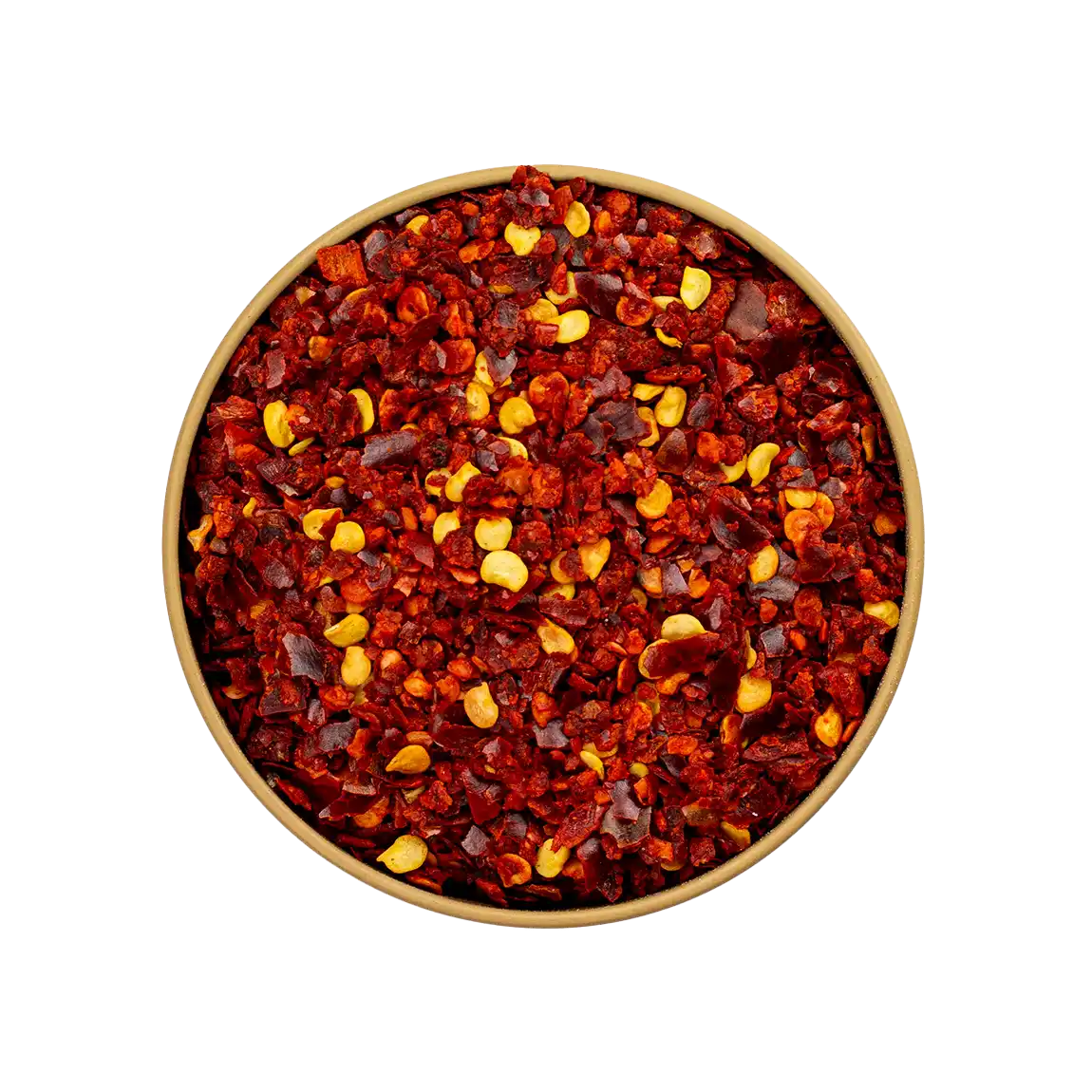 Bird Eye Chili Flocken – leuchtend rote, grob gemahlene Chilistücke mit sichtbaren Samen