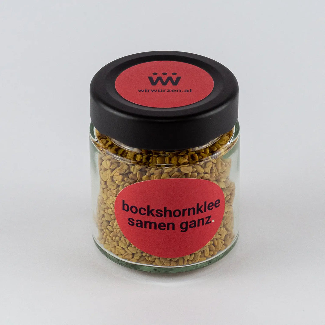 Bockshornkleesamen 90 g Glas – aromatische indische Gewürzsamen, ideal für Currys, Brot, Eintöpfe und Gemüsegerichte
