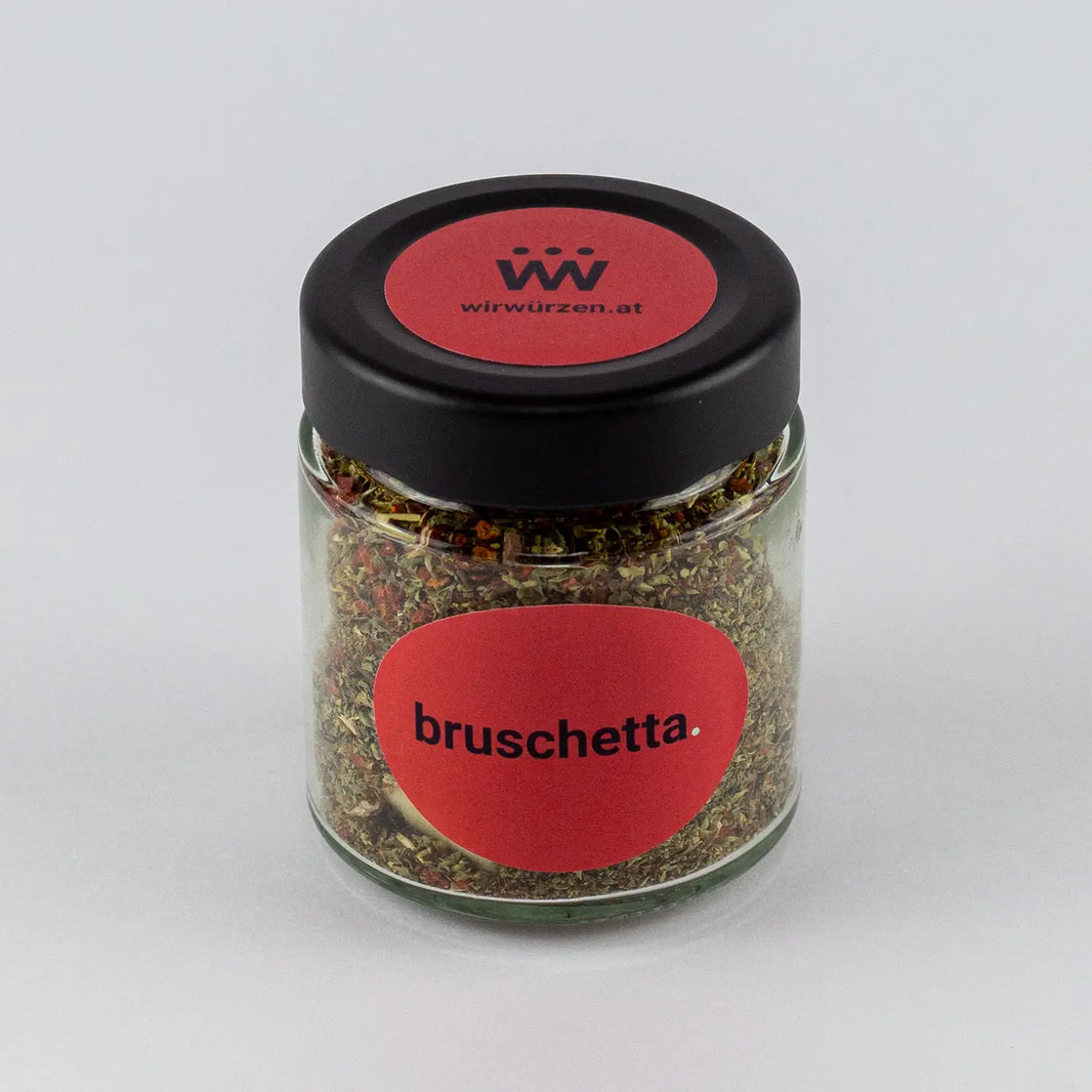 Bruschetta 40 g Glas – aromatische italienische Gewürzmischung, ideal für Bruschetta, Tomatensaucen, Brotaufstriche und Gemüsegerichte