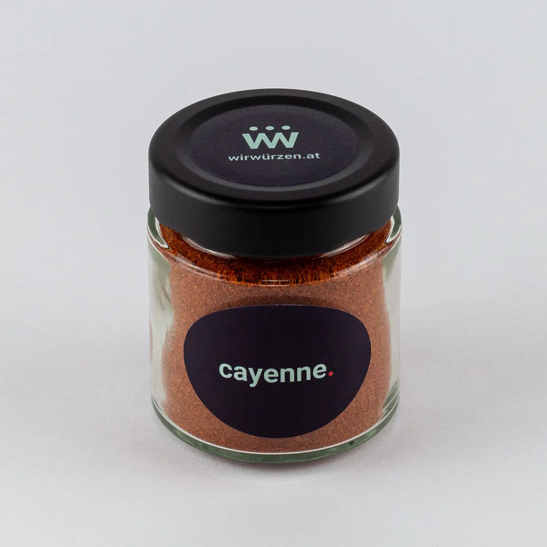 Cayenne 60 g Glas – scharfes Gewürzpulver, ideal für Fleisch, Suppen, Eintöpfe und pikante Gerichte