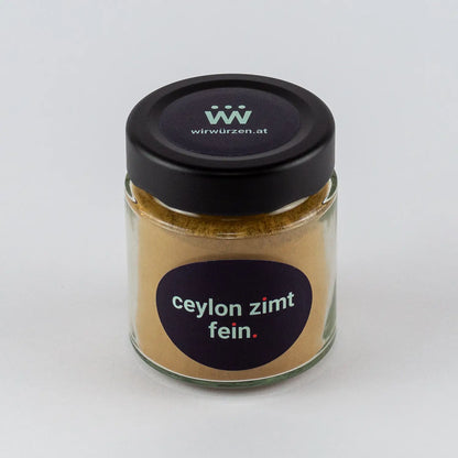 Ceylon Zimt fein 50 g Glas – edler gemahlener Zimt, ideal für Desserts, Gebäck, Tee und süße Speisen
