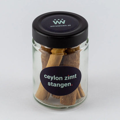 Ceylon Zimt Stangen 40 g Glas – edler Zimt in Stangenform, ideal für Tee, Glühwein, Desserts und orientalische Küche