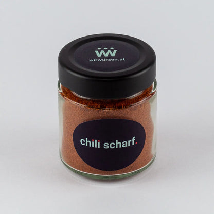 Chili Scharf 60 g Glas – feuriges Chilipulver, ideal für Fleisch, Suppen, Eintöpfe und pikante Gerichte
