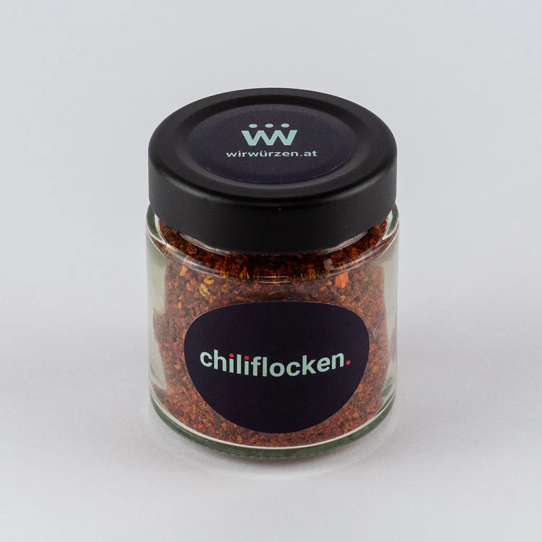 Chiliflocken 70 g Glas – feurige Gewürzflocken, ideal für Fleisch, Pizza, Pasta und pikante Gerichte