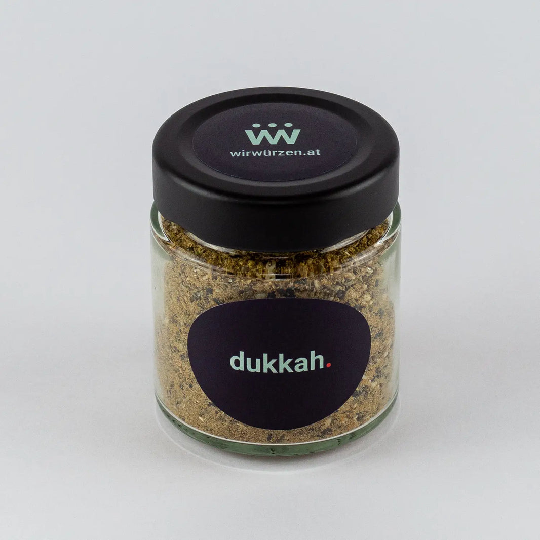Dukkah 70 g Glas – aromatische ägyptische Gewürzmischung für Brot, Gemüse, Fleisch und orientalische Gerichte