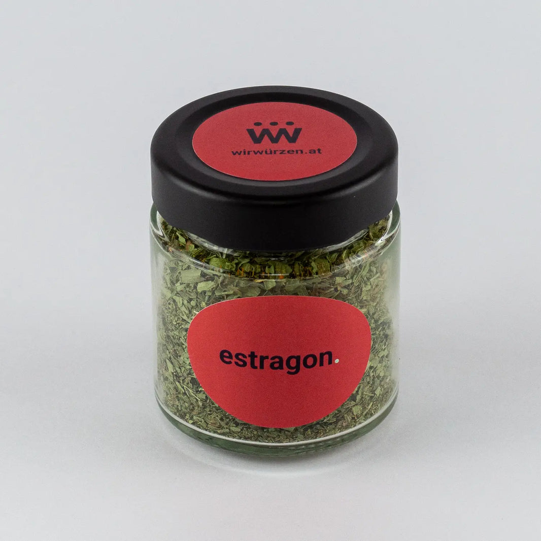 Estragon 20 g Glas  – aromatisches Kraut, ideal für Saucen, Fisch, Geflügelgerichte und Salate