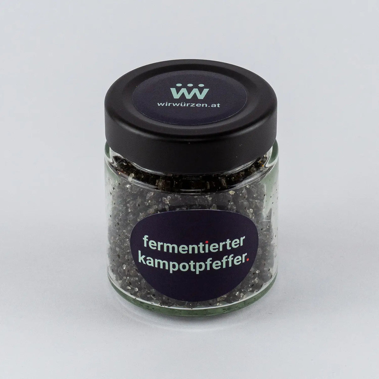 Fermentierter Kampot Pfeffer 70g im Glas – intensiv aromatische, leicht salzige Pfefferkörner mit weicher Textur