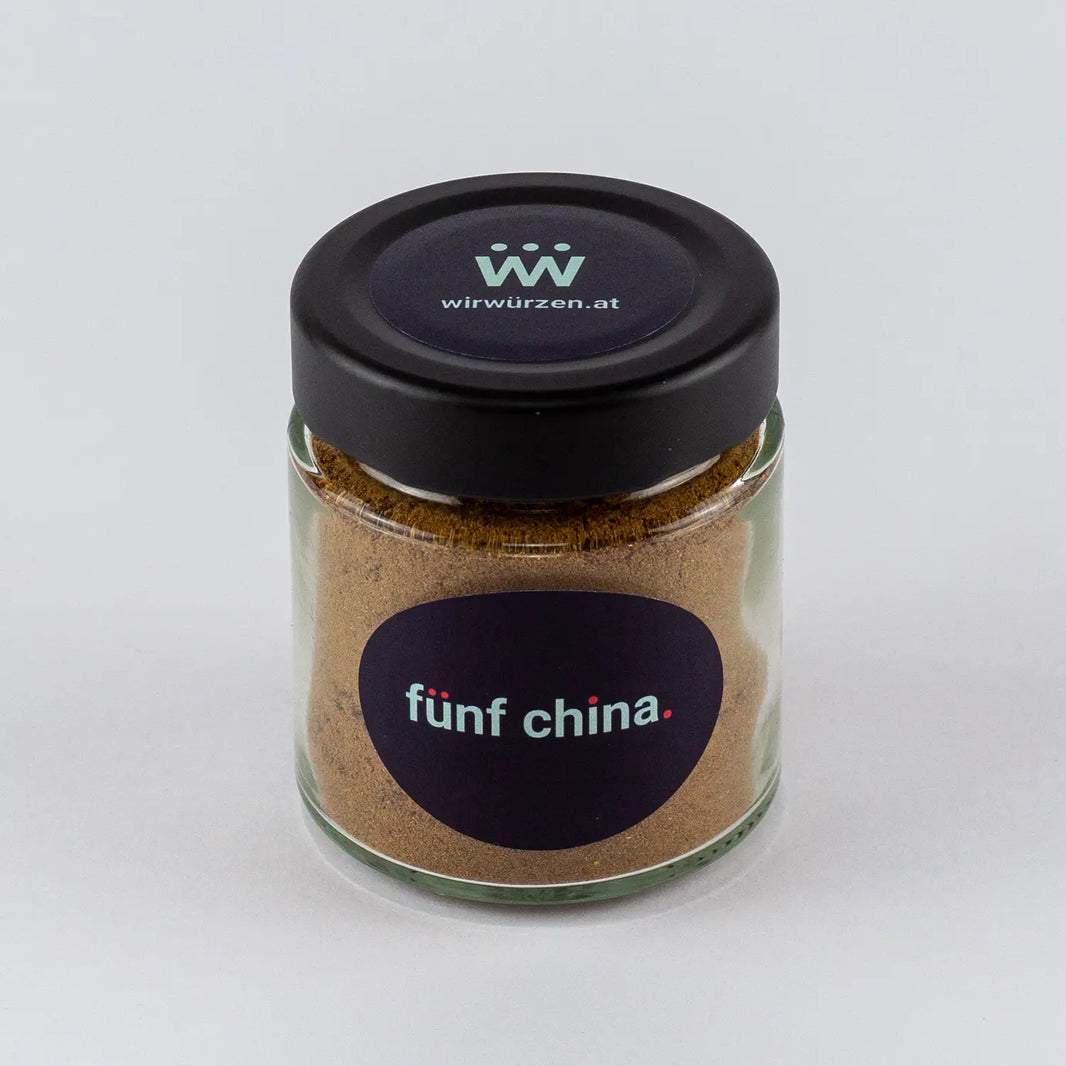 Fünf China 50 g Glas – aromatische chinesische Gewürzmischung für Fleisch, Gemüse und asiatische Gerichte