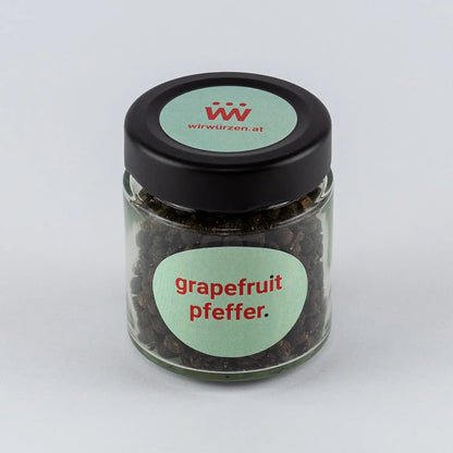Grapefruit Pfeffer 50 g Glas – fruchtig-zitrische Pfeffermischung mit feiner Schärfe für Fisch, Salate und Geflügel