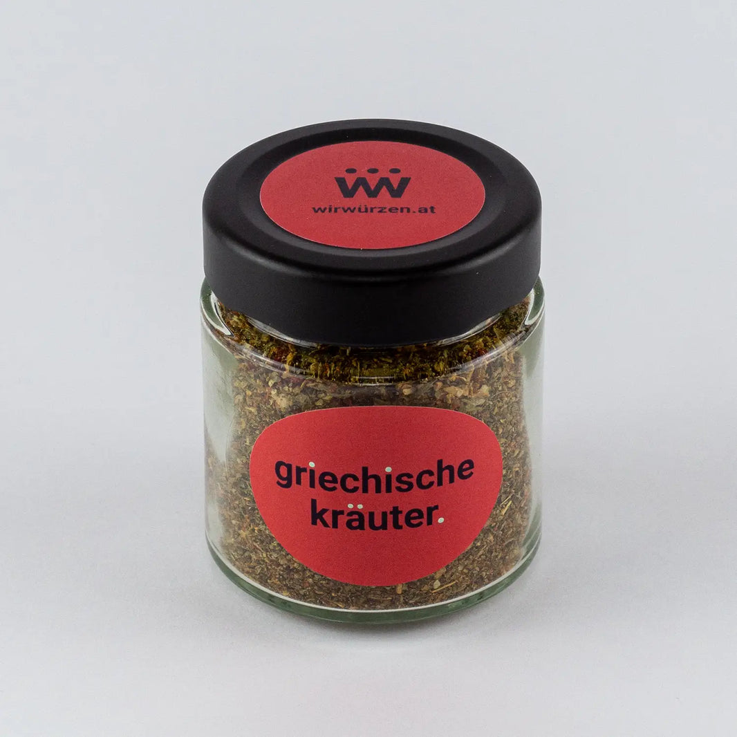 Griechische Kräuter 40 g Glas – aromatische Kräutermischung für Fisch, Gemüse, Fleischgerichte und mediterrane Speisen