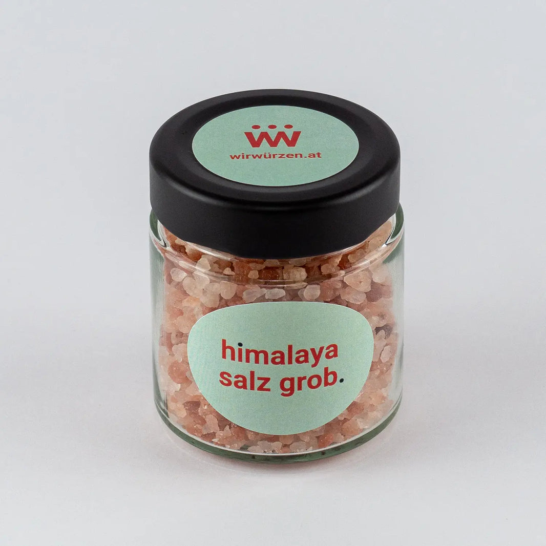 Himalaya Salz grob 150 g Glas – naturbelassenes Kristallsalz für Mühle, Grillgerichte und feine Küche