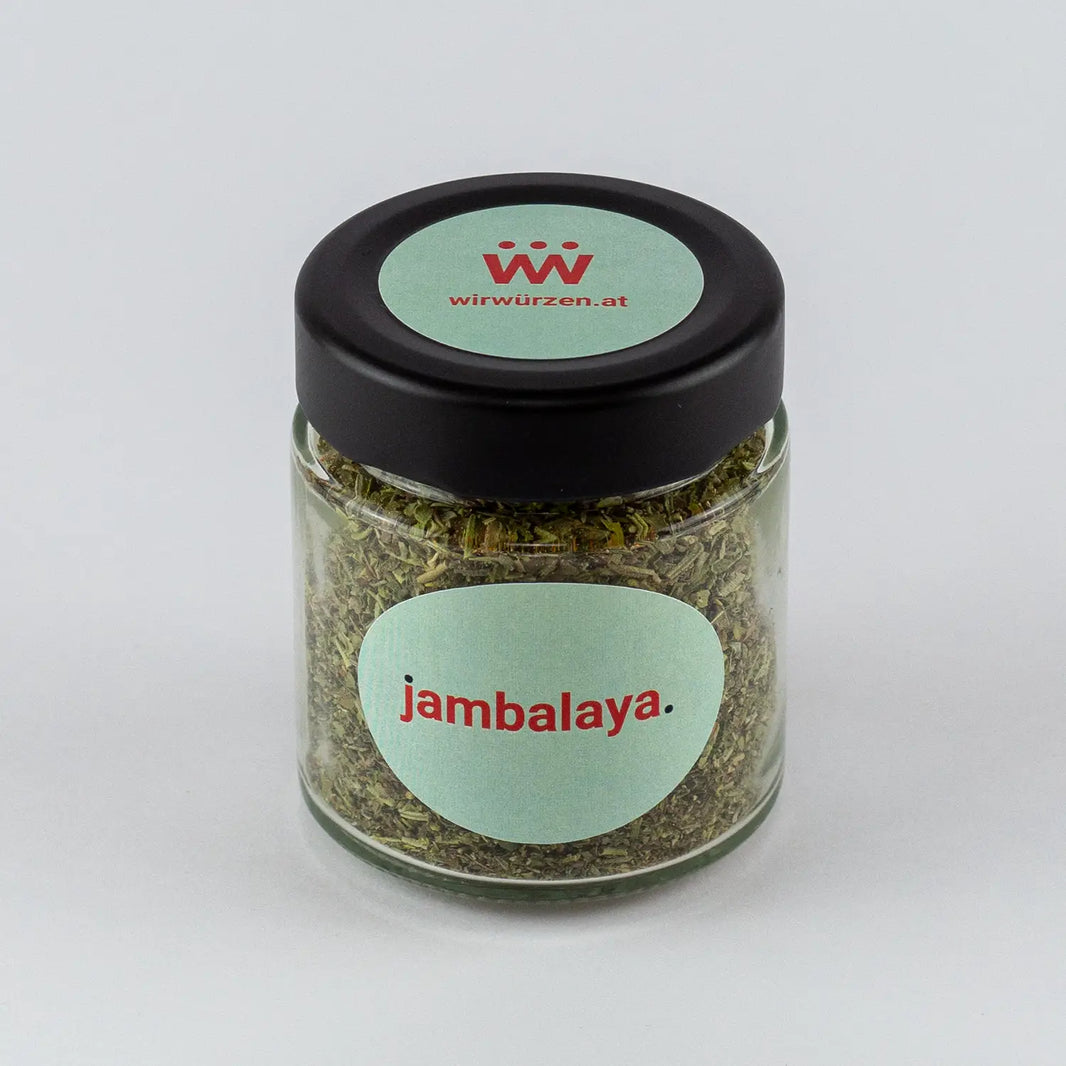 Jambalaya Gewürz 50 g Glas – aromatische Mischung für Reisgerichte, Fleisch, Gemüse und kreolische Spezialitäten
