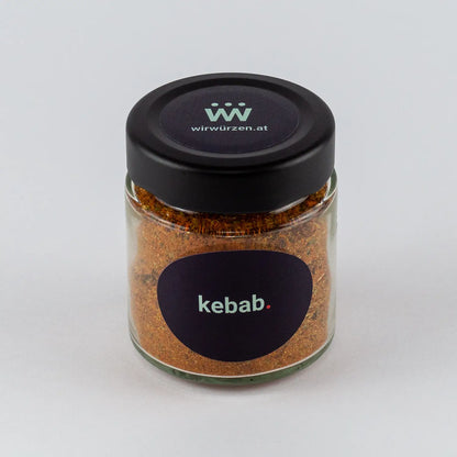 Kebab Gewürz 60 g Glas – aromatische Mischung für orientalische Fleischspieße, Marinaden und Grillgerichte