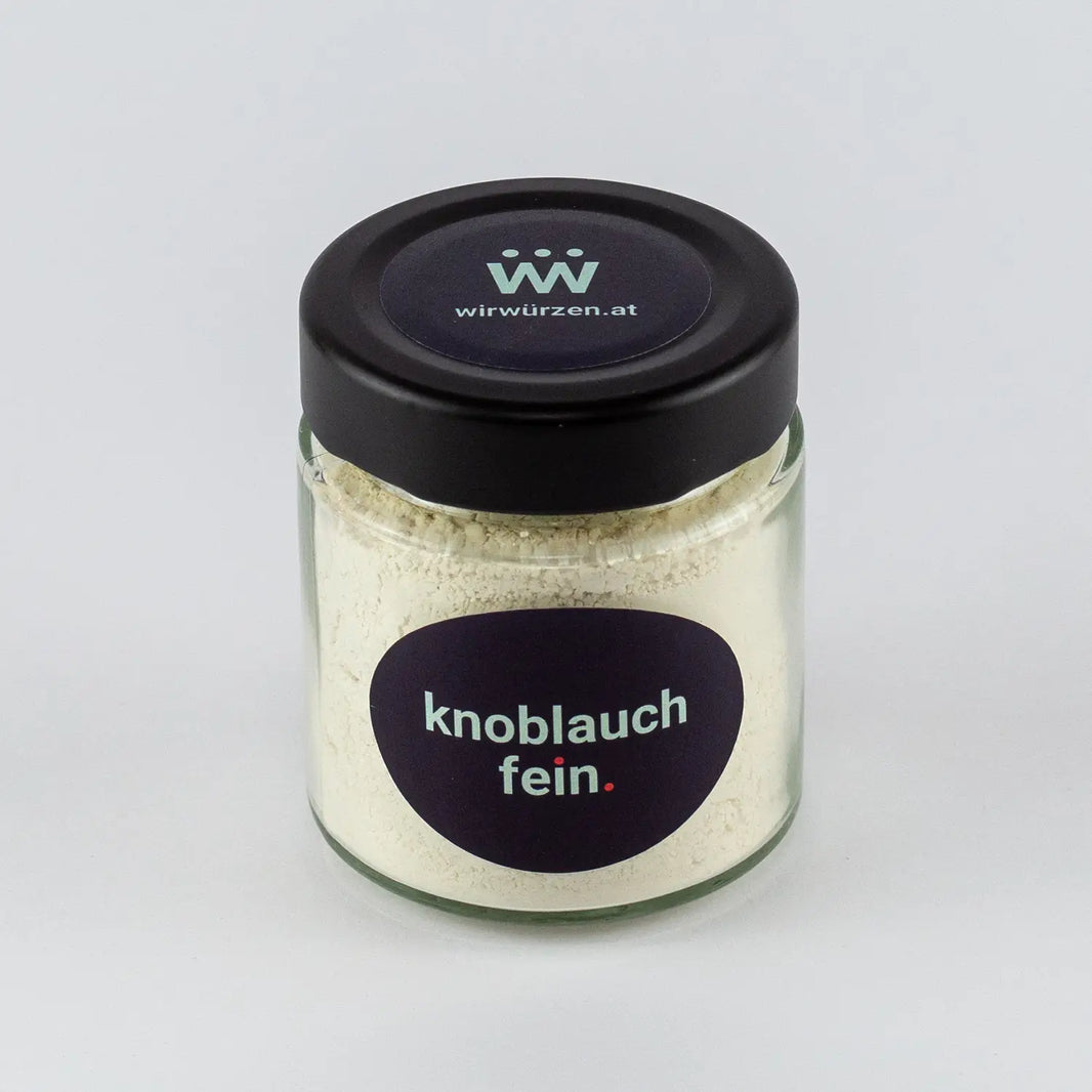 Knoblauch fein 60 g Glas – aromatisches Knoblauchgranulat für Suppen, Saucen, Fleisch- und Gemüsegerichte