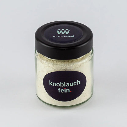 Knoblauch fein 60 g Glas – aromatisches Knoblauchgranulat für Suppen, Saucen, Fleisch- und Gemüsegerichte