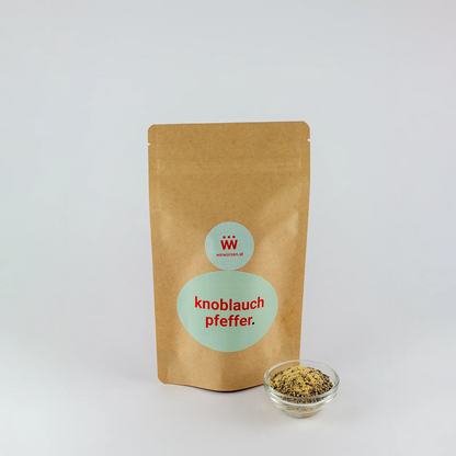 Knoblauch Pfeffer 200 g Beutel – kräftige Gewürzmischung für Fleisch, Kartoffeln, Gemüse und Marinaden