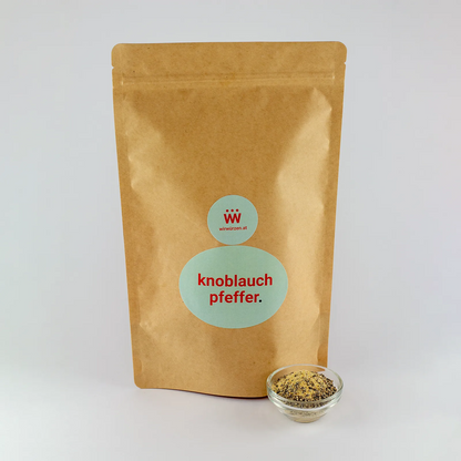 Knoblauch Pfeffer 500 g Beutel – Vorratspackung Pfeffer-Knoblauch Mischung für Gastronomie und Grillgerichte