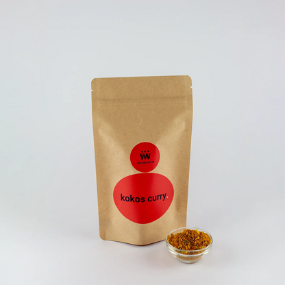 Kokos Curry 180 g Beutel – würzige Currymischung mit Kokos für Suppen, Saucen und internationale Gerichte