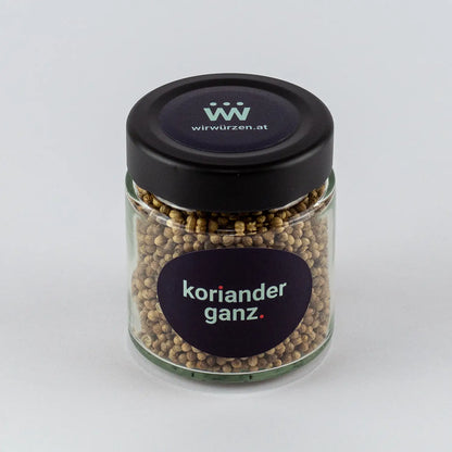 Koriander ganz 40 g Glas – aromatische ganze Samen für Currys, Eintöpfe, Fleischgerichte und Gemüse