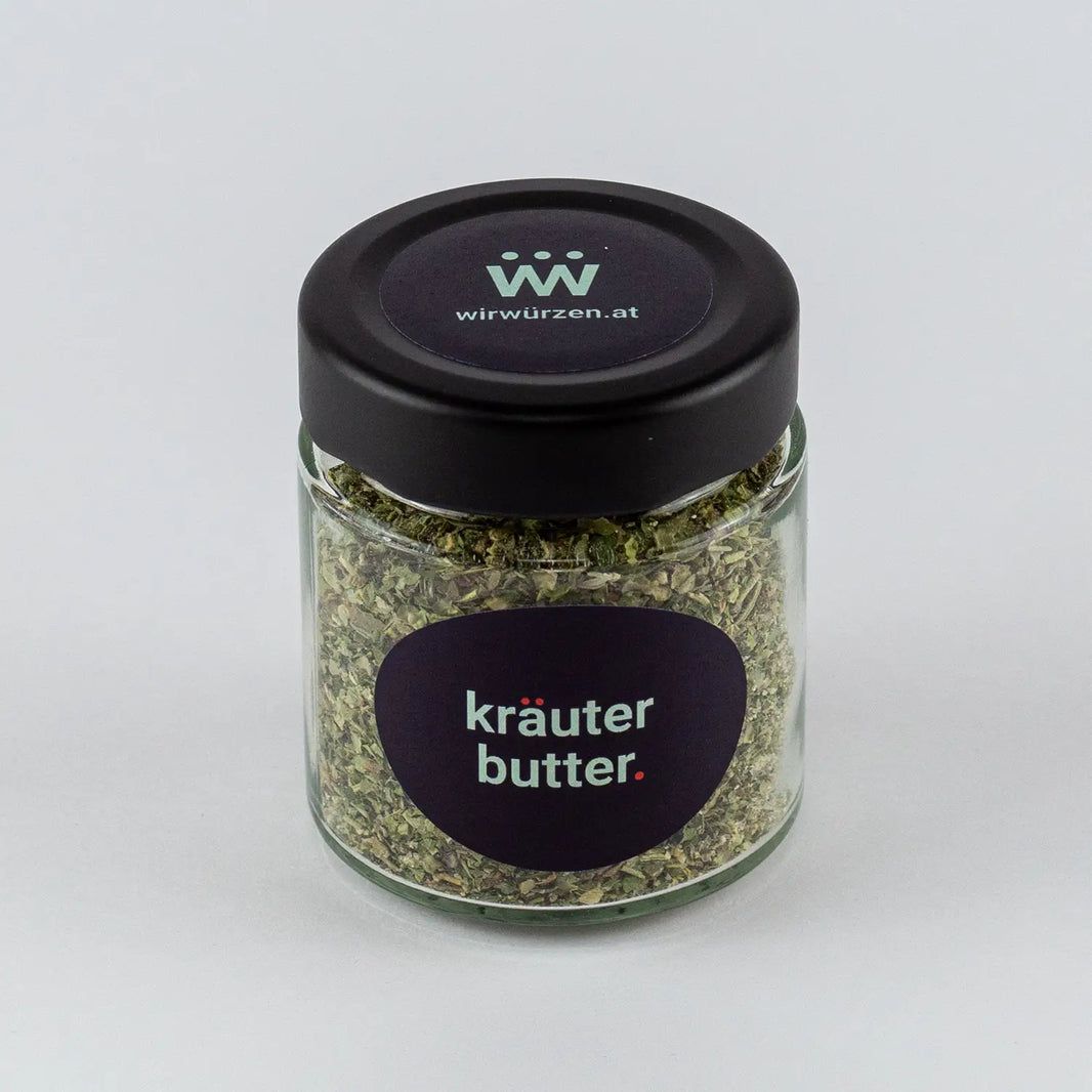 Kräuter Butter Gewürz 60 g Glas – aromatische Mischung für Butter, Dips, Gemüse und Brotaufstriche
