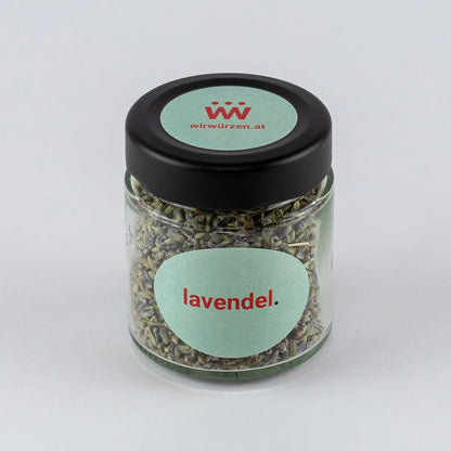 Lavendel 16 g Glas – aromatische Blüten für Desserts, Tees, Gebäck und mediterrane Gerichte