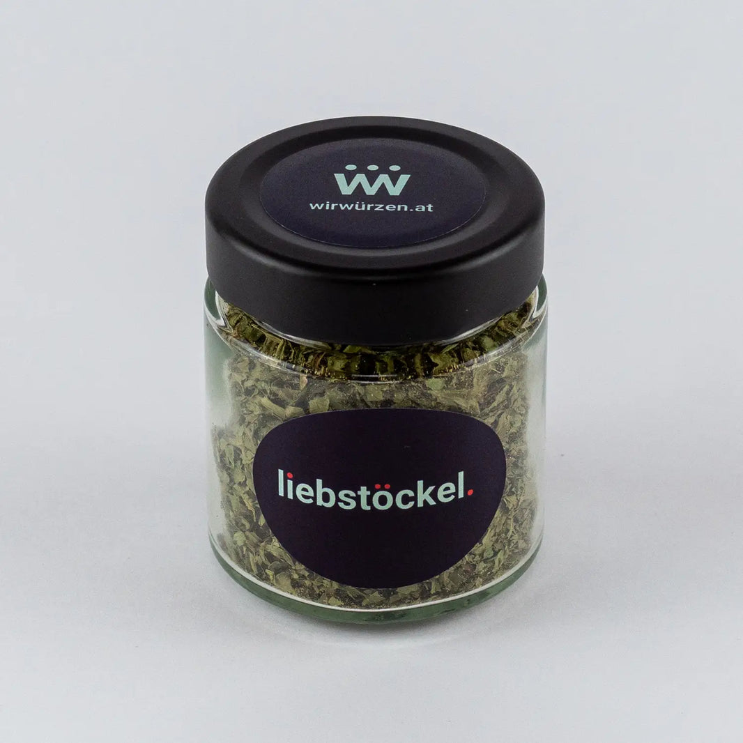 Liebstöckel 14 g Glas – aromatische Blätter für Suppen, Eintöpfe, Gemüsegerichte und Fleisch