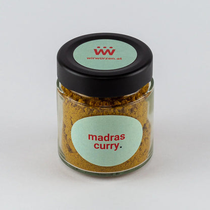 Madras Curry 60 g Glas – aromatische Currymischung für Fleischgerichte, Gemüse, Saucen und Reisgerichte