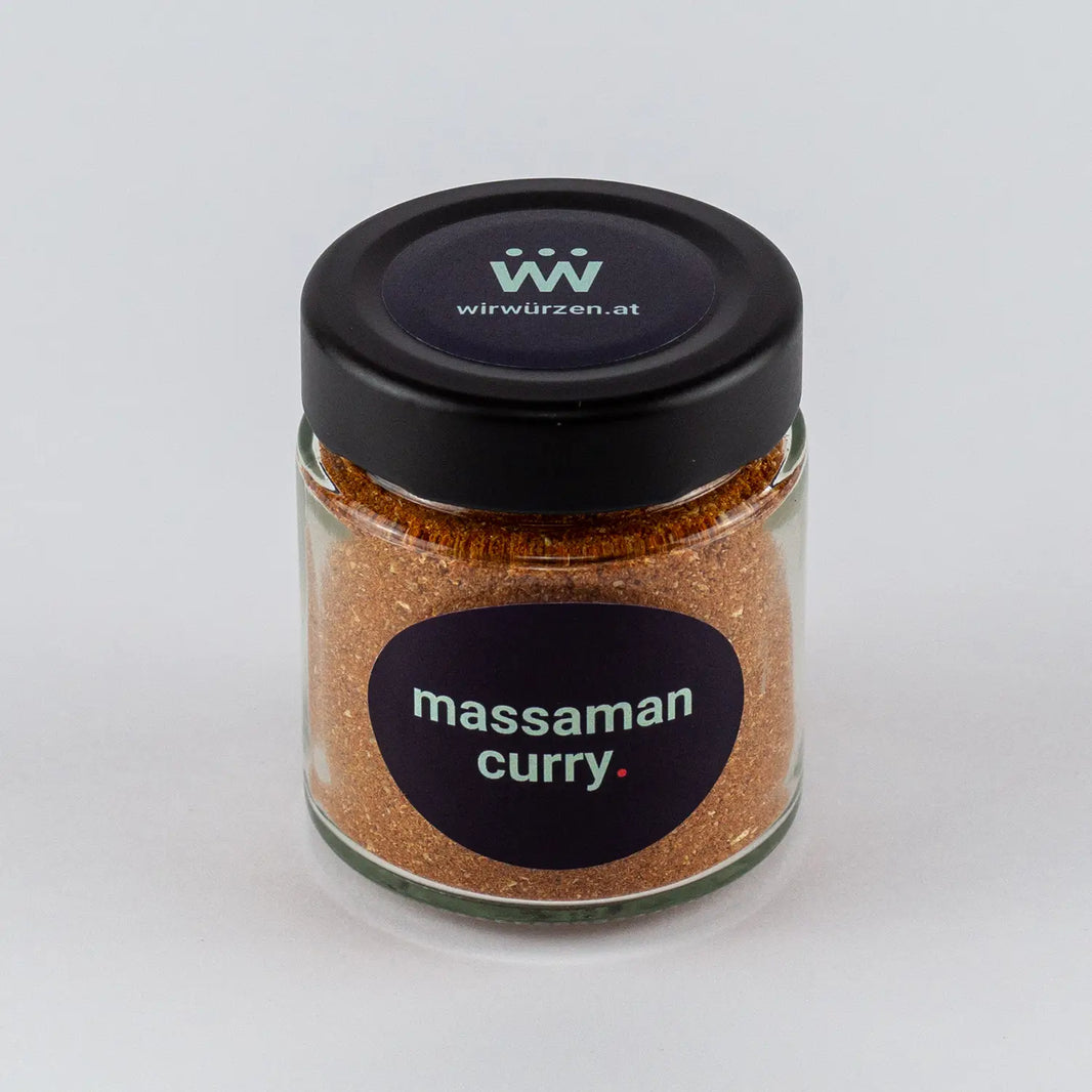 Massaman Curry 60 g Glas – aromatische Currymischung für Fleischgerichte, Gemüse, Saucen und Reisgerichte