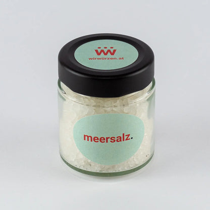 Meersalz 150 g Glas – feines Salz für Kochen, Backen, Würzen und internationale Gerichte