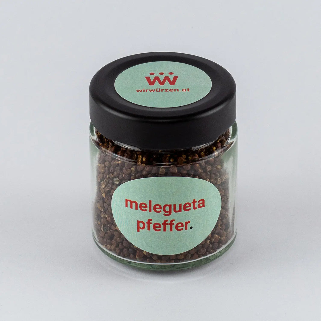 Melegueta Pfeffer 70 g Glas – exotischer Pfeffer mit pikanter Schärfe und leicht zitroniger Note
