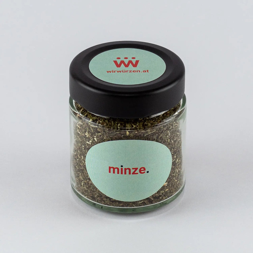 Minze 30 g Glas – aromatische Blätter für Tees, Desserts, Getränke und Salate