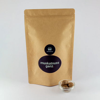 Muskatnuss ganz 300 g Beutel – Vorratspackung für Gastronomie, Muskat zum Reiben für Suppen, Fleisch, Gemüse