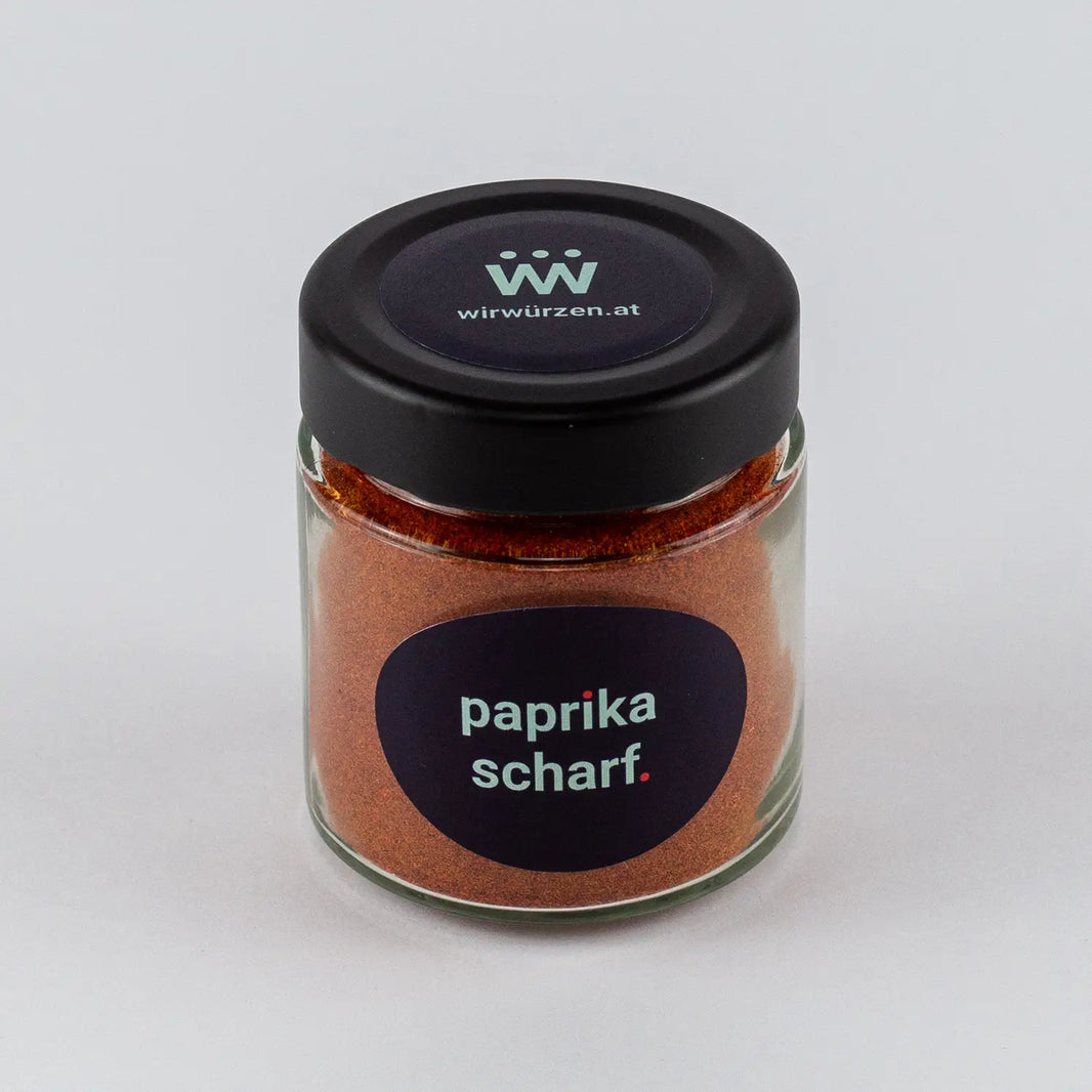 Paprika scharf 60 g Glas – feurig-würziges Paprikapulver für Gulasch, Eintöpfe, Fleisch und pikante Gerichte