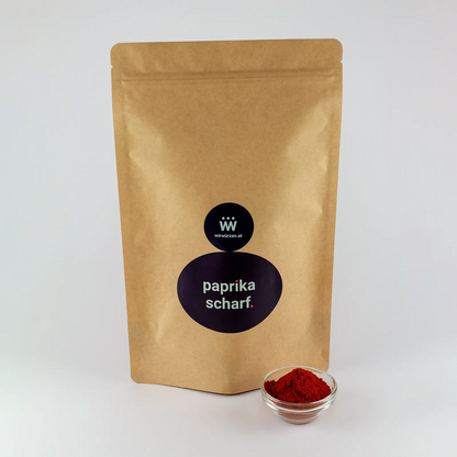 Paprika scharf 500 g Beutel – Vorratspackung pikantes Paprikapulver für Gulasch, Grillgerichte und Saucen