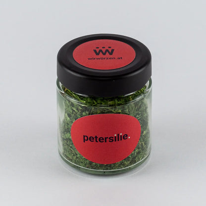 Petersilie 16 g Glas – fein getrocknetes Küchenkraut für Suppen, Eintöpfe, Saucen und Salate