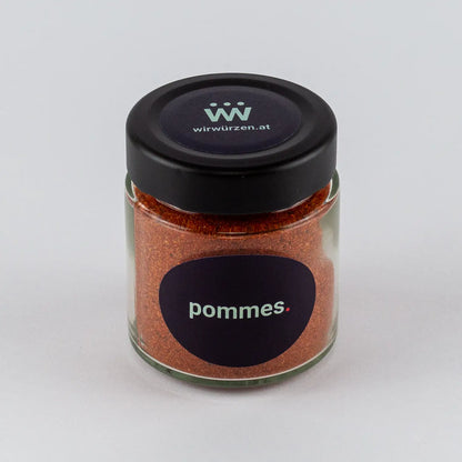 Pommes Gewürz 80 g Glas – würzig-aromatische Mischung für knusprige Pommes, Kartoffeln und Snacks