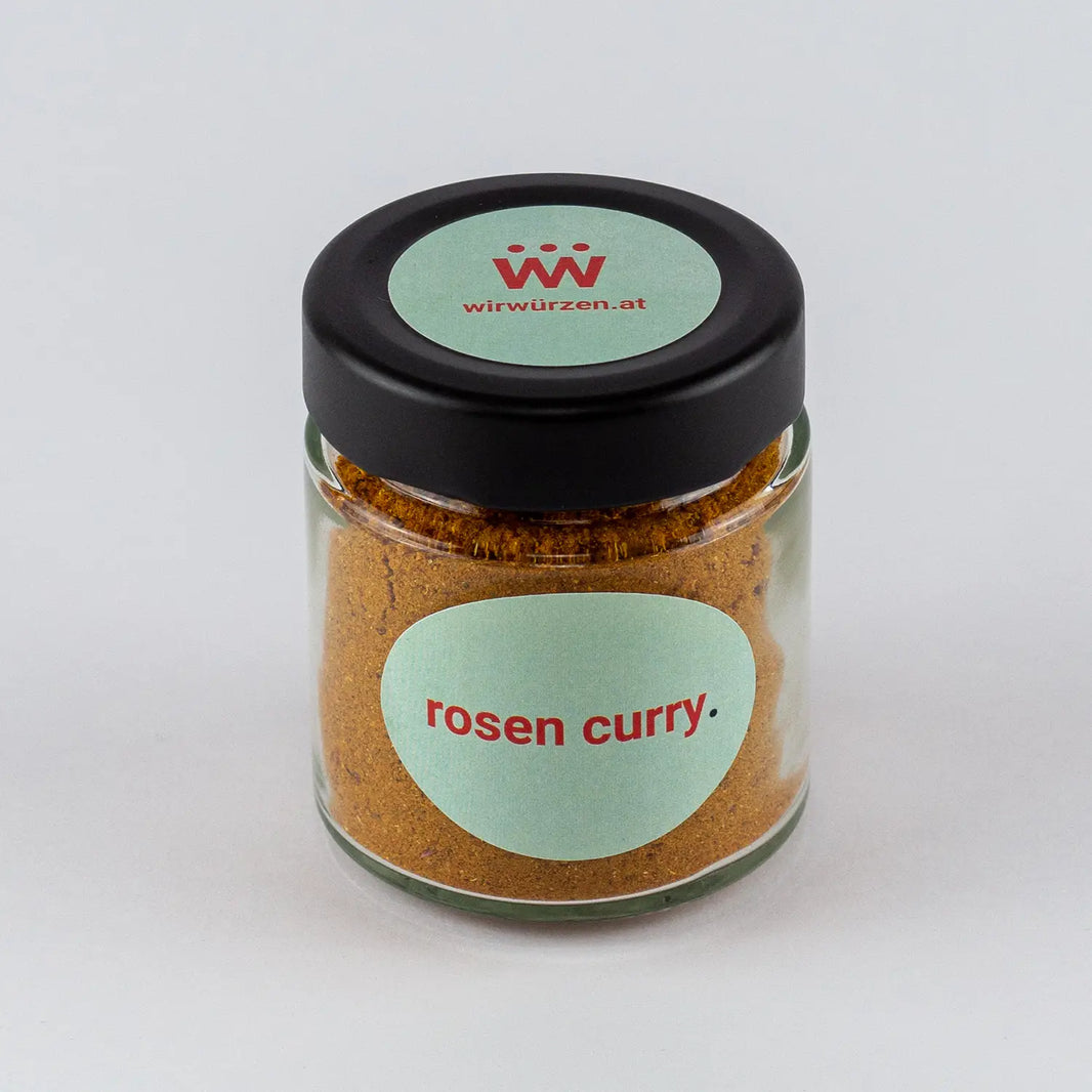 Rosen Curry 60 g Glas – aromatische Gewürzmischung mit Blumennote für Currygerichte, Gemüse und exotische Küche