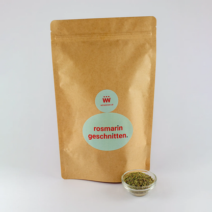 Rosmarin geschnitten 400 g Beutel – Großpackung Kräuter für Gastronomie, Ofengerichte und mediterrane Küche
