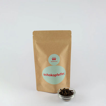 Schokoladen Pfeffer 150 g Beutel – würziger Pfeffer mit dezent schokoladigem Aroma für Fleisch und Desserts