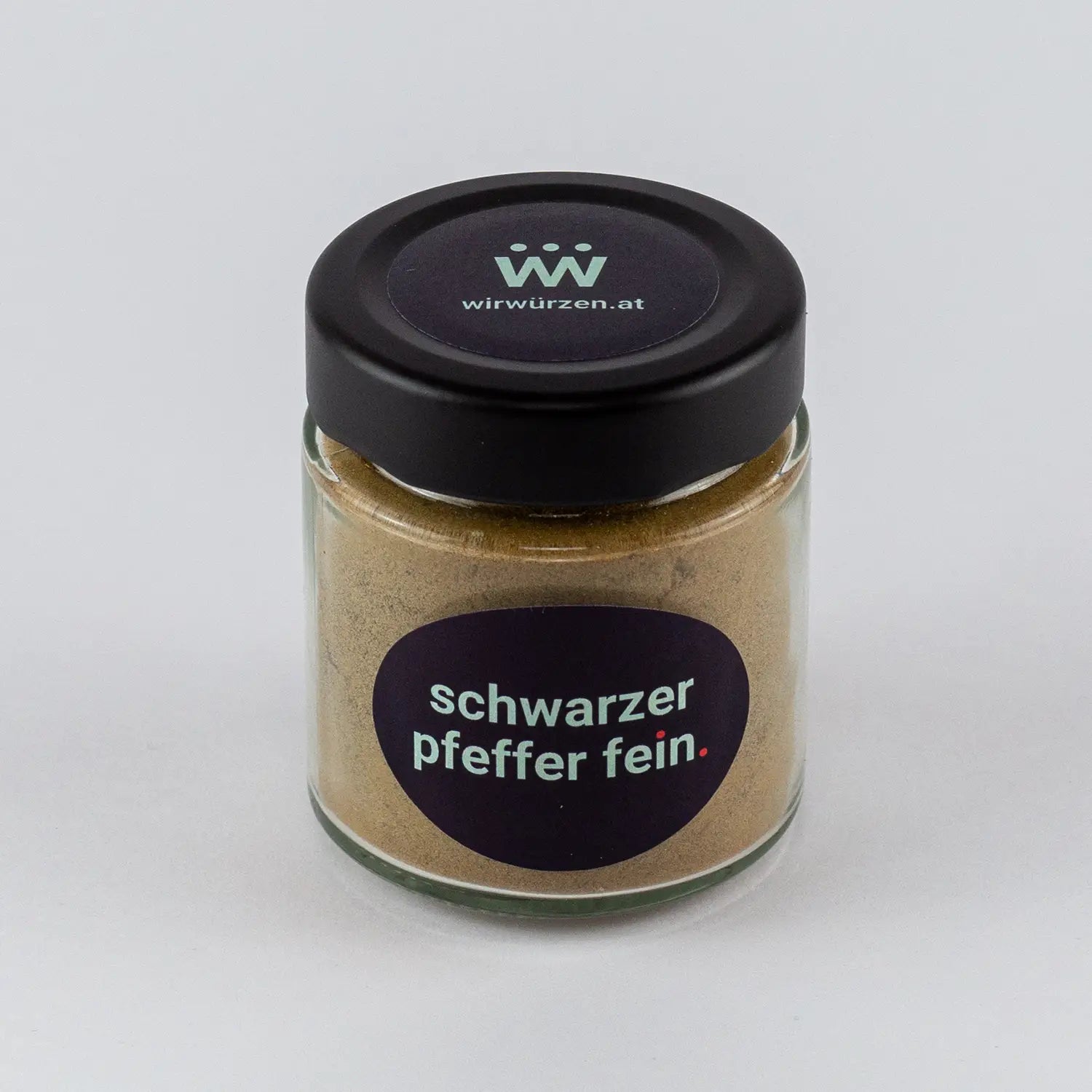 Schwarzer Pfeffer fein 60 g Glas – aromatische, milde Pfefferkörner für Fleisch, Saucen, Gemüse und Grillgerichte