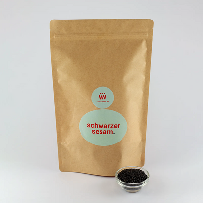 Schwarzer Sesam 500 g Beutel – Großpackung Samen für Gastronomie, Backwaren, Desserts und asiatische Gerichte