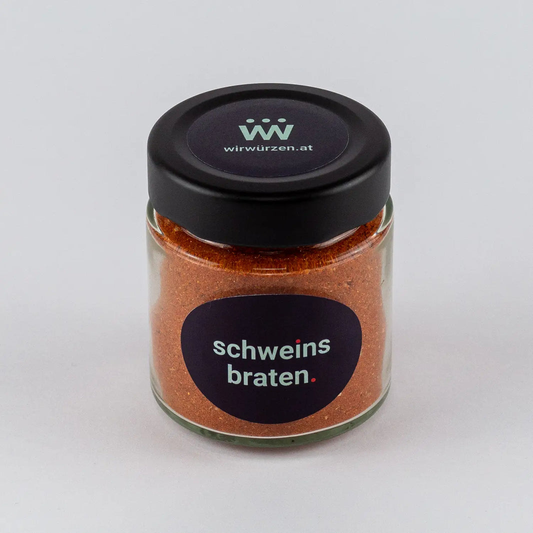 Schweinsbraten Gewürz 80 g Glas – aromatische Mischung für Schweinsbraten, Fleischgerichte, Ofengerichte und Grillgerichte