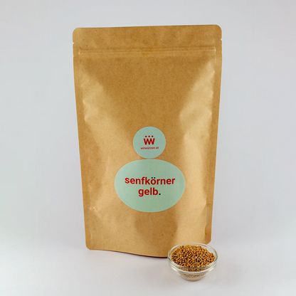 Senfkörner gelb 500 g Beutel – Großpackung Samen für Gastronomie, Senf, Saucen und Fleischgerichte