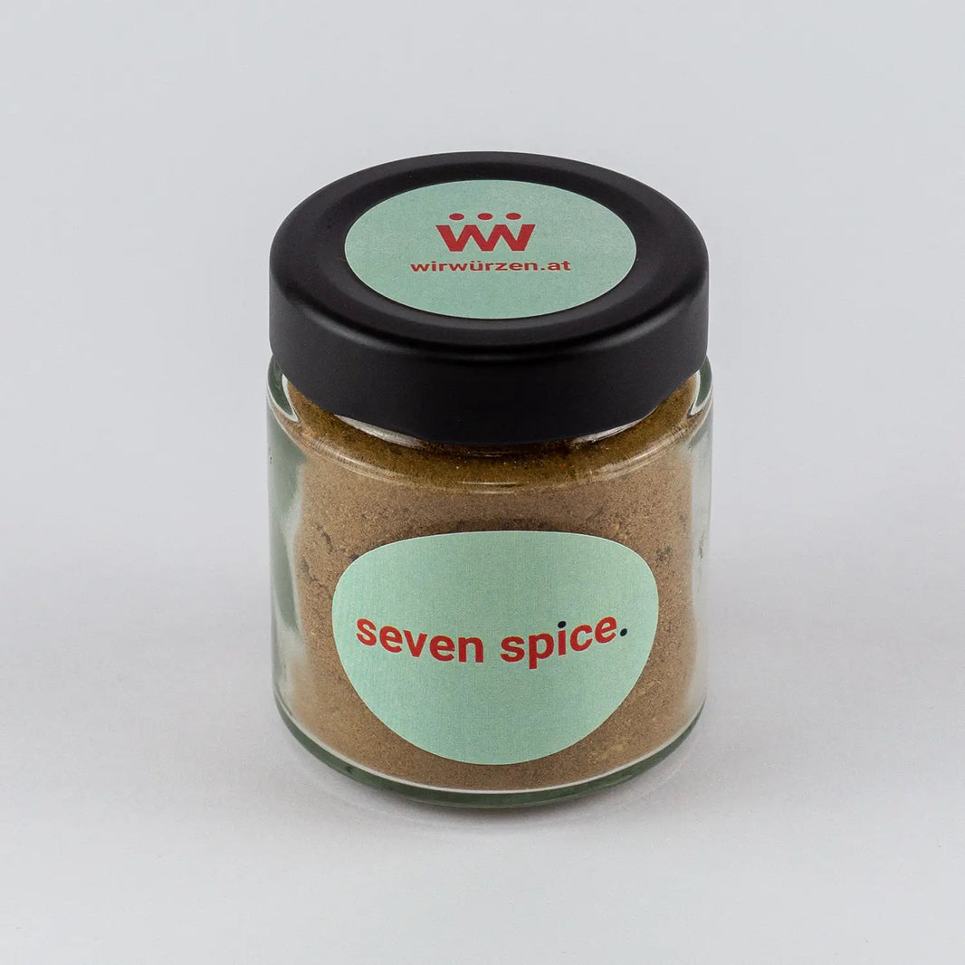 Seven Spice 50 g Glas – aromatische orientalische Gewürzmischung für Fleisch, Reis und Eintöpfe