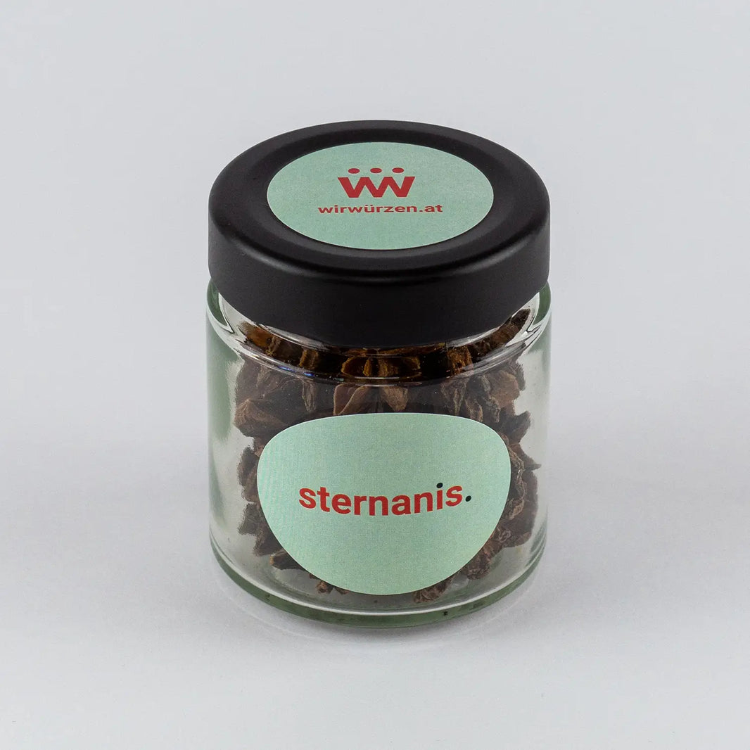 Sternanis 30 g Glas – aromatisches Gewürz für Tee, Süßspeisen, Glühwein und asiatische Gerichte