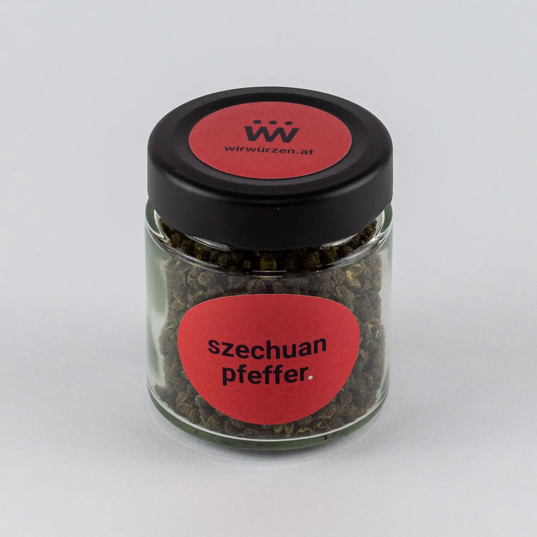Szechuan Pfeffer 30 g Glas  – aromatisches Gewürz für asiatische Gerichte, Fleisch, Gemüse und Wokgerichte