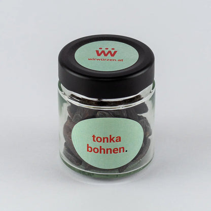 Tonka Bohnen 40 g Glas – würzige Bohnen für Süßspeisen, Desserts und Gebäck