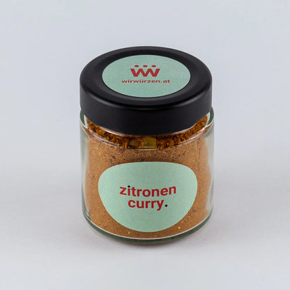 Zitronencurry 60 g Glas  – aromatische Gewürzmischung für Currygerichte, Fleisch, Gemüse und asiatische Küche